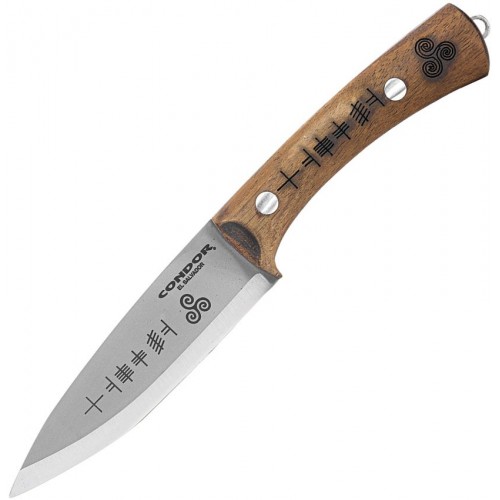 Condor Druid Fixed Blade Knife - 4.57" 1095 Carbon Steel Blade Walnut Handle
