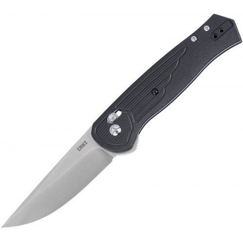 CRKT 7170 Sero Crossbar Lock Folding Knife - 3.02" CPM-S35VN Stainless Steel Blade Black GRN Handle