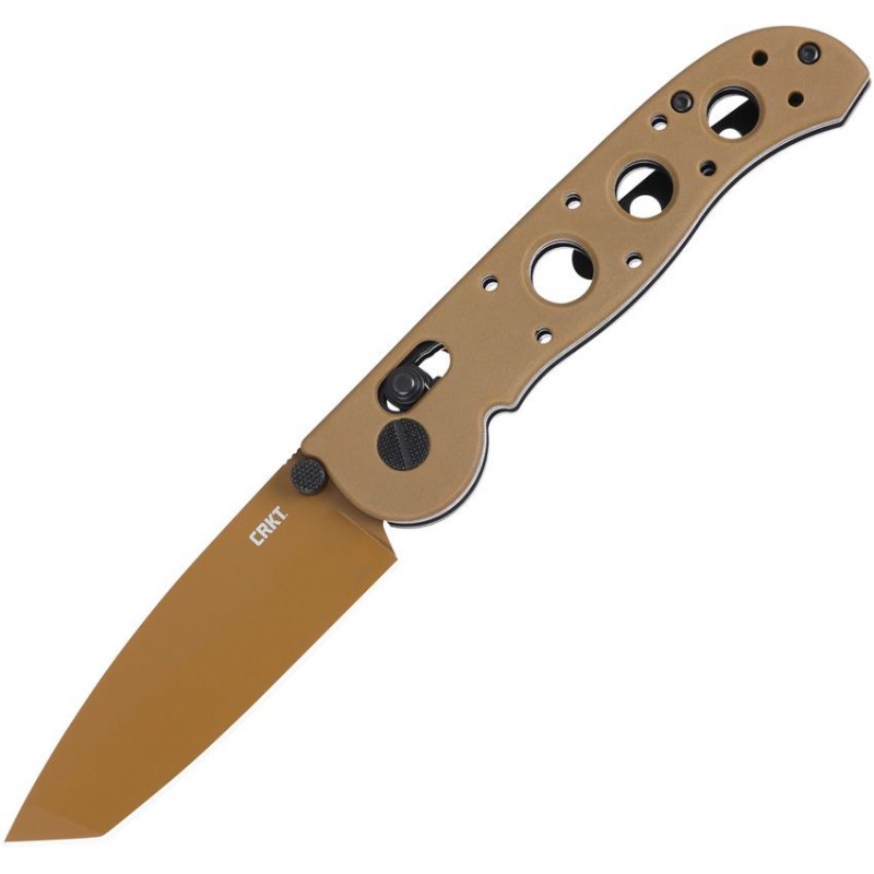 CRKT M16-02XD Crossbar Lock Folding Knife - 3.11" D2 Tanto Blade Desert Tan Grivory Handle