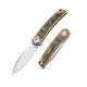 Dreamtech Knives D4288BR Folding Pocket Knife - 4.13" M390 Stainless Steel Blade Bronze Titanium and CF Handle Cyclaire Knives and Tools