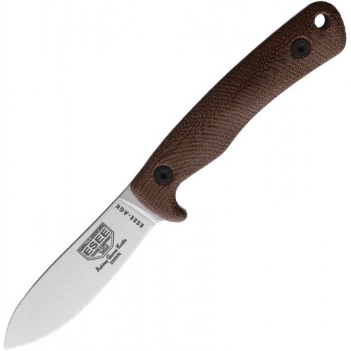 ESEE Ashley Game Knife AGK Fixed Blade -  3.58" S35VN Blade Brown Micarta Handle Kydex Sheath