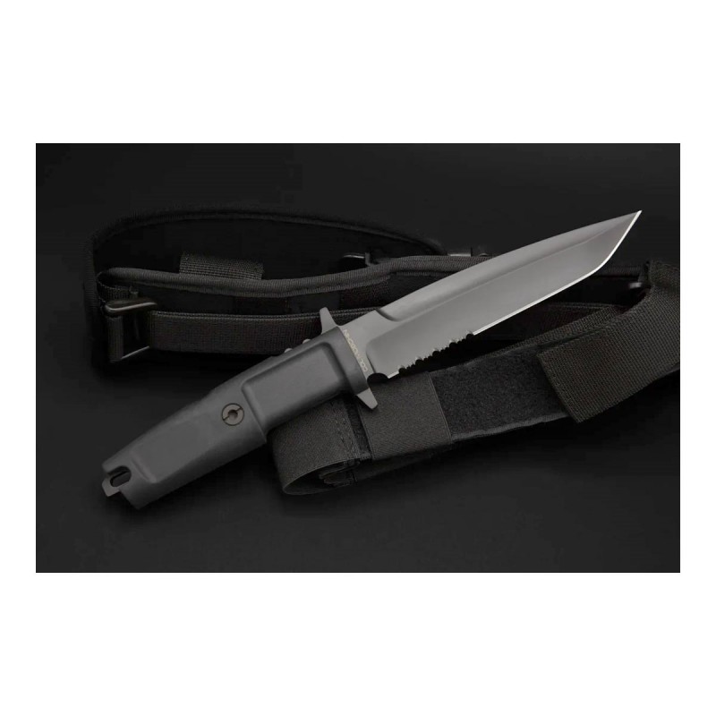 Extrema Ratio Col Moschin Knife - 5.91" Black N690 Combo Blade Forprene Handle