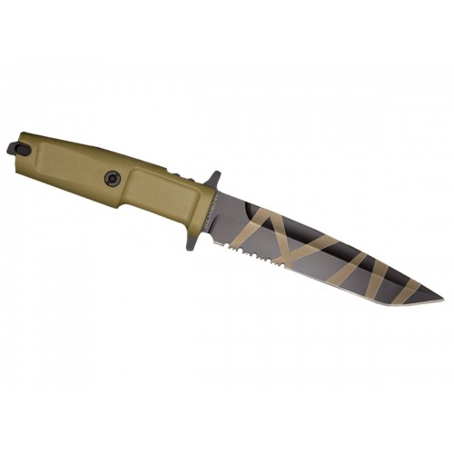 Extrema Ratio Col Moschin Desert Warfare Knife - 6" Black N690 Combo Blade Forprene Handle