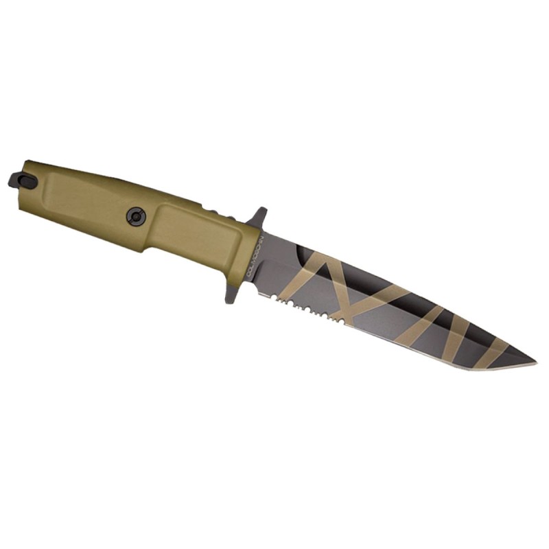 Extrema Ratio Col Moschin Desert Warfare Knife - 6" Black N690 Combo Blade Forprene Handle