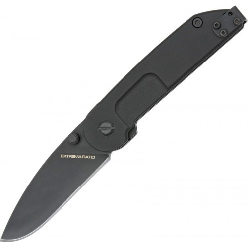 Extrema Ratio BF1 CD Black Folding Knife - 2,72" Black Drop Point N690 Blade Aluminum Handle