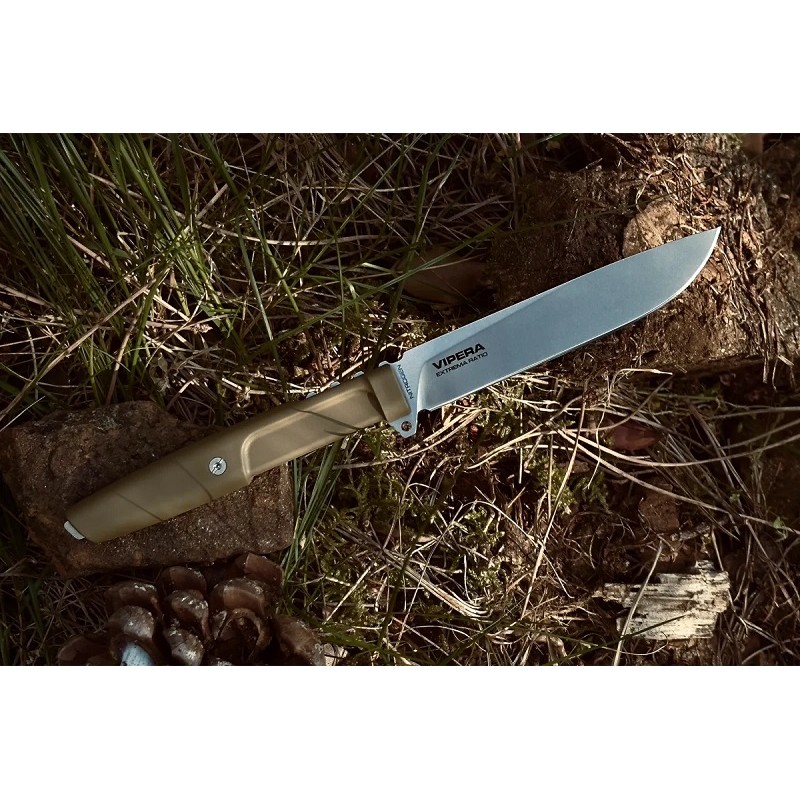 Extrema Ratio Vipera Stonewashed Nitrogen - 4.56" Nitrogen Stainless Steel Blade HCS Forprene Handle