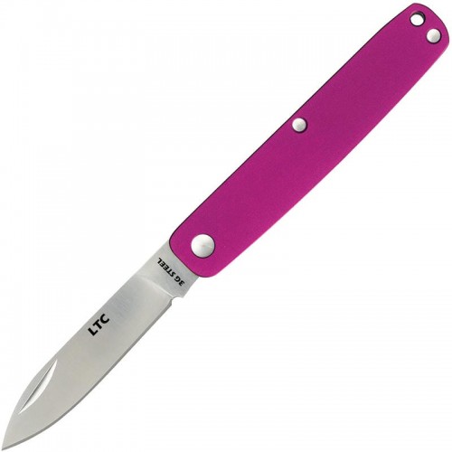 Fallkniven LTC Legal to Carry UK EDC Pen Knife - 2.25" 3G Satin Blade, Purple Aluminum Handles
