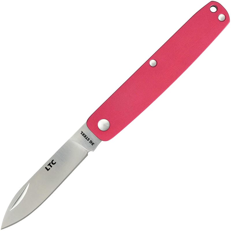 Fallkniven LTC Legal to Carry UK EDC Pen Knife - 2.25" 3G Satin Blade, Red Aluminum Handles