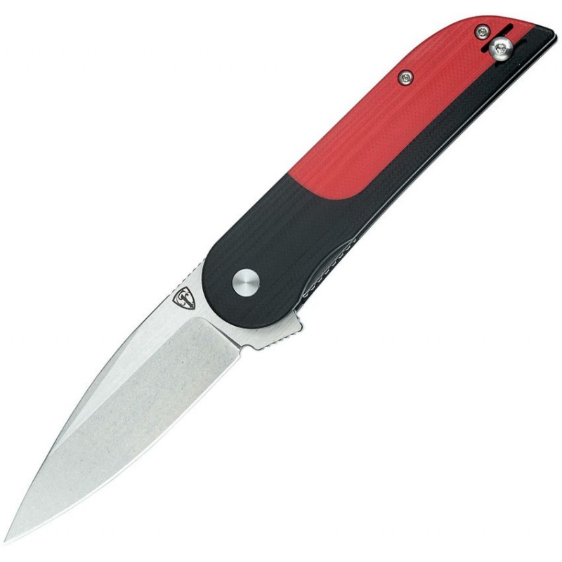 Finch Knives Devils Finger Smokeout Pocket Knife - 3.1" Stainless Steel Blade Red and Black G10 Handle
