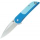 Finch Knives Devils Finger Blue Echo Pocket Knife - 3.1" Stainless Steel Blade Two Tone Blue G10 Handle