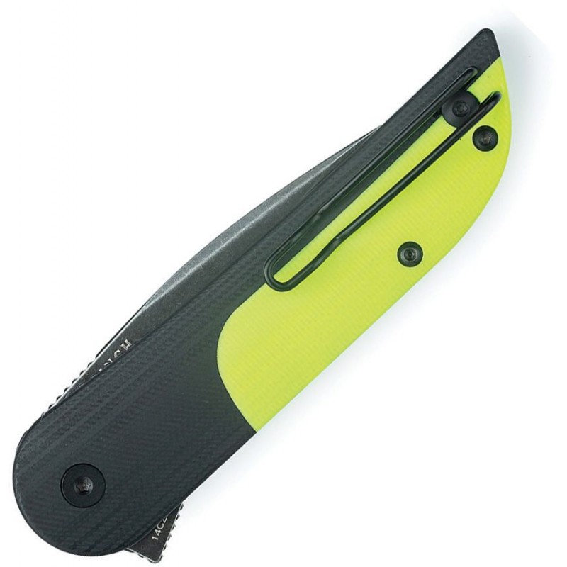 Finch Knives Devils Finger Neon Pocket Knife - 3.1" Stainless Steel Blade High Visibility G10 Handle