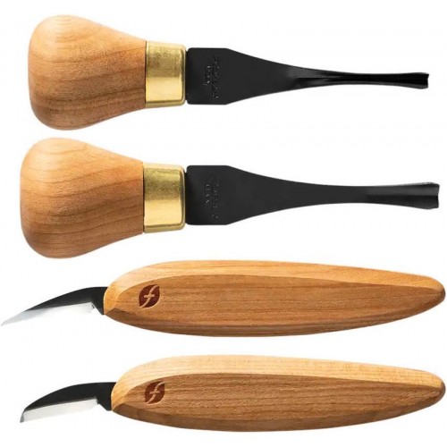 Flexcut KNP600 Premium Beginner Palm and Knife Set with Cherry Wood Handle