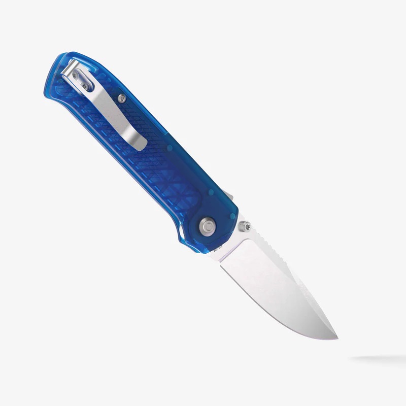 Flytanium Arcade Lite Shark Lock Folding Knife - 3.2" AUS-10A Steel Blade Ocean Blue Polycarbonate Handle