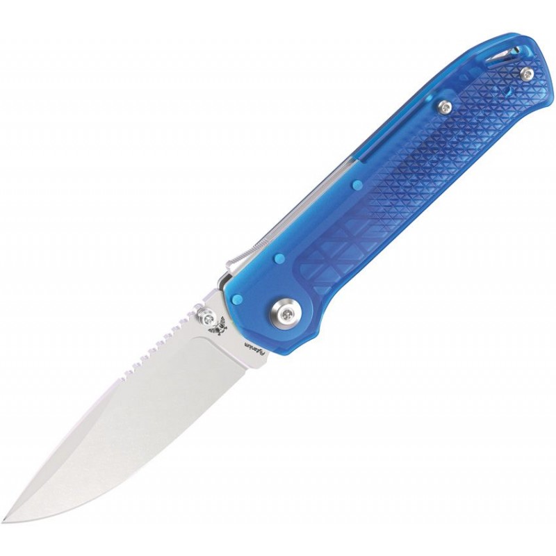 Flytanium Arcade Lite Shark Lock Folding Knife - 3.2" AUS-10A Steel Blade Ocean Blue Polycarbonate Handle
