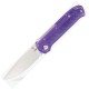 Flytanium Arcade Lite Shark Lock Folding Knife - 3.2" AUS-10A Steel Blade Purple Polycarbonate Textured Handle