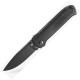Flytanium Arcade Lite Shark Lock Folding Knife - 3.2" Black AUS-10A Steel Blade Smoke Black Polycarbonate Handle