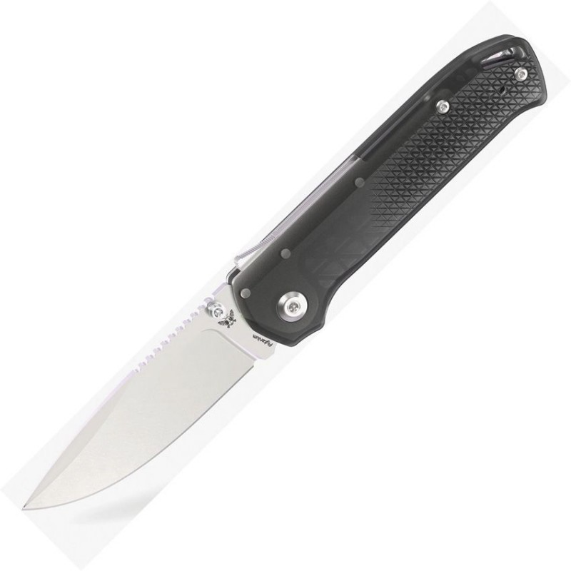 Flytanium Arcade Lite Shark Lock Folding Knife - 3.2" AUS-10A Steel Blade Smoke Black Polycarbonate Handle
