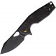 Fox Yaru Linerlock Folding Knife - 3" Black Bohler M398 Blade Carbon Fiber Handle