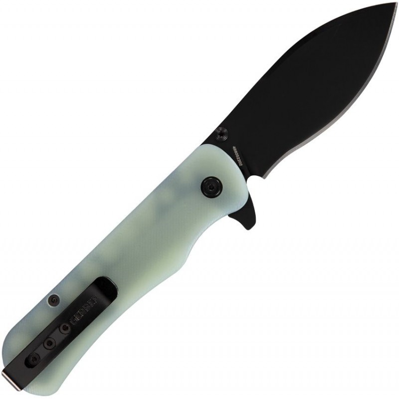 Gerber Confidant Folding Knife - 3.27" Black Blade Jade and Bamboo G10 Handle