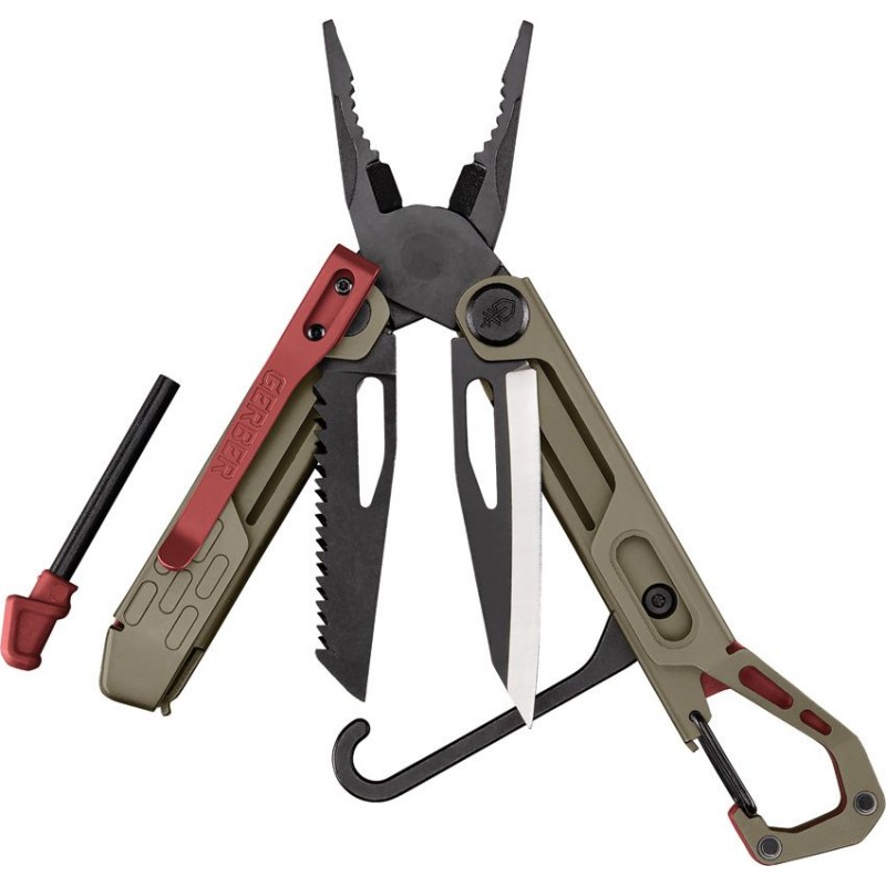 Gerber Stakeout Spark Multi-Tool Coyote Brown - 2.4" Plain and Serrated Blade
