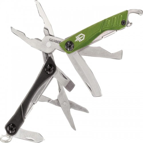 Gerber Dime Green Mini Multi-Tool 10 Components Pliers Wire Cutters and Fine Edge Blade