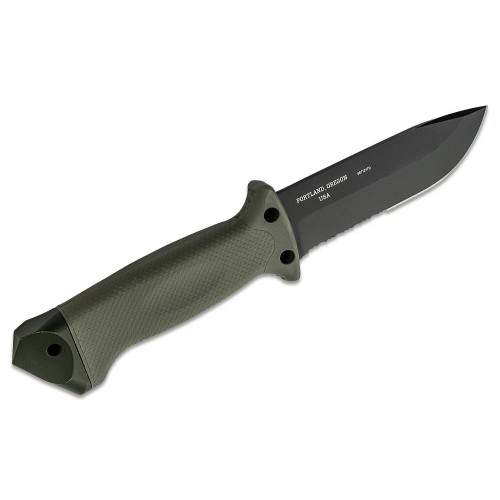 Gerber LMF II Infantry Fixed Combat Knife 4.84" Black Combo Blade Green Handle MOLLE Compatible Sheath