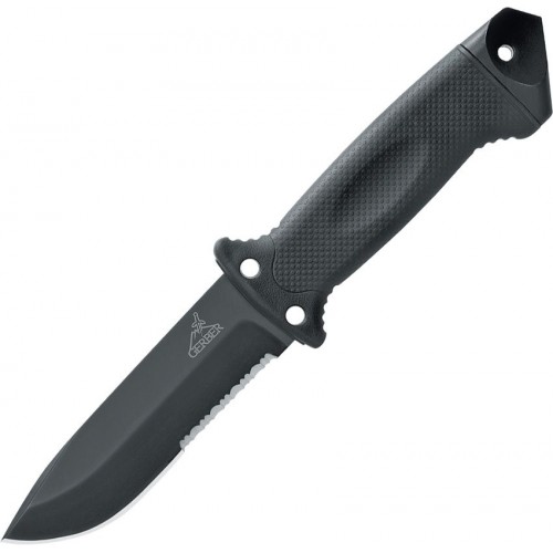 Gerber LMF II Infantry Fixed Combat Knife 4.84" Black Combo Blade Black Handle MOLLE Compatible Sheath