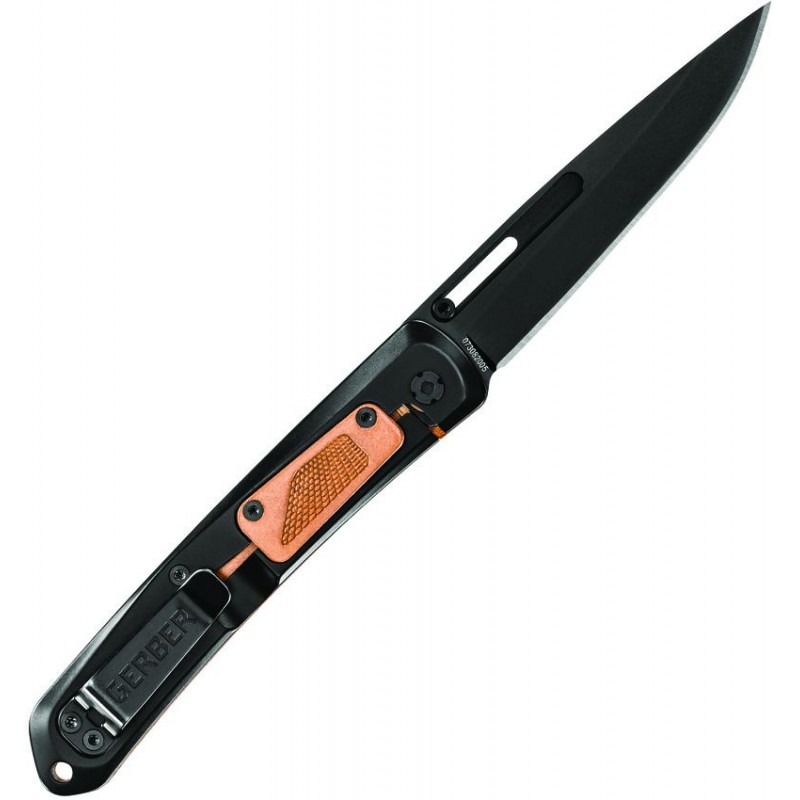 Gerber Affinity Folding Knife - 3.7" Black DP Blade Copper and Black Stainless Steel Handle