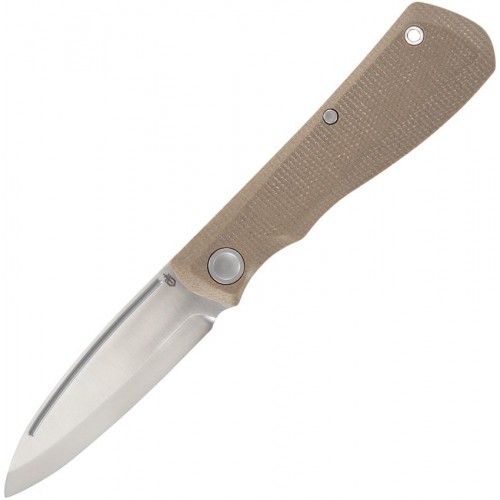 Gerber Mansfield Swayback Folding Knife - 3.15" D2 DP Blade Natural Micarta Handle