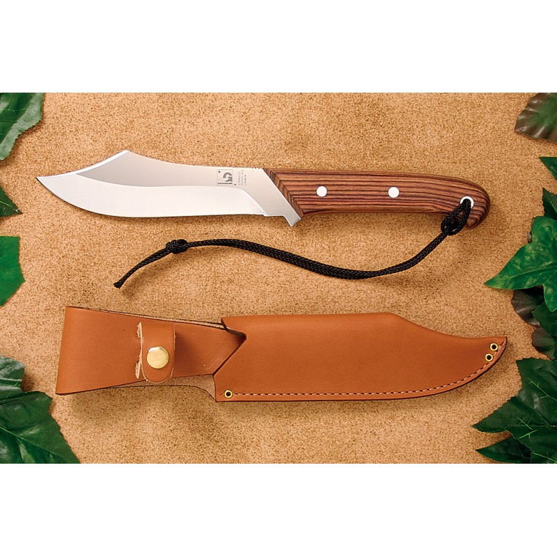 Grohmann Knives Deer and Moose Knife - 5.75" Blade Rosewood Handle Leather Sheath