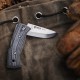 Helle Berget 763 Folding Knife - 2.16" 12C27 Stainless Steel Blade Denim Micarta Handle