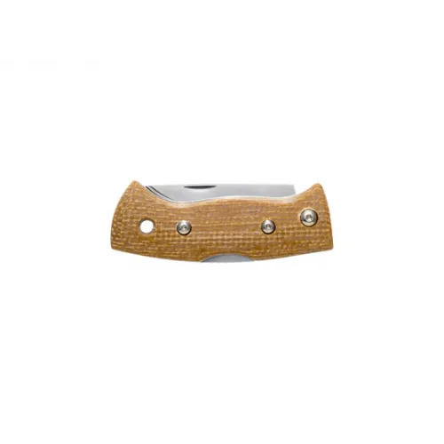 Helle Berget 763 Folding Knife - 2.16" 12C27 Stainless Steel Blade Mustard Micarta Handle