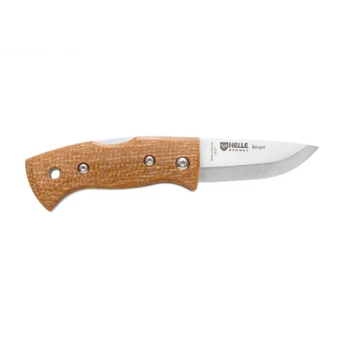 Helle Berget 763 Folding Knife - 2.16" 12C27 Stainless Steel Blade Mustard Micarta Handle
