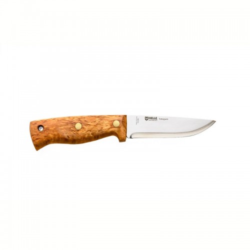 Helle Temagami Knife - 4.25" 14C28N Stainless Steel Blade Curly Birch Handle