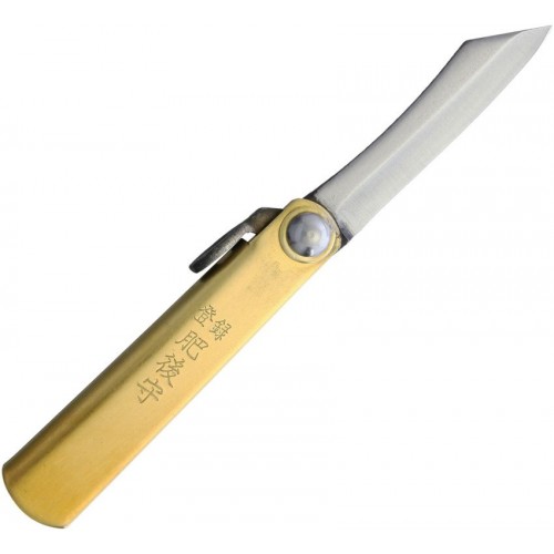 Higonokami No.1 Japanese Mini Brass UK EDC Pocket Folder - 1.5" Blade Brass Handle with Red Sheath