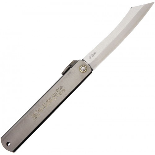 Higonokami No.8 Japanese Triple Layer SK Pocket Folder - 3.5" SK5 Carbon Steel Blade Black Stainless Handle