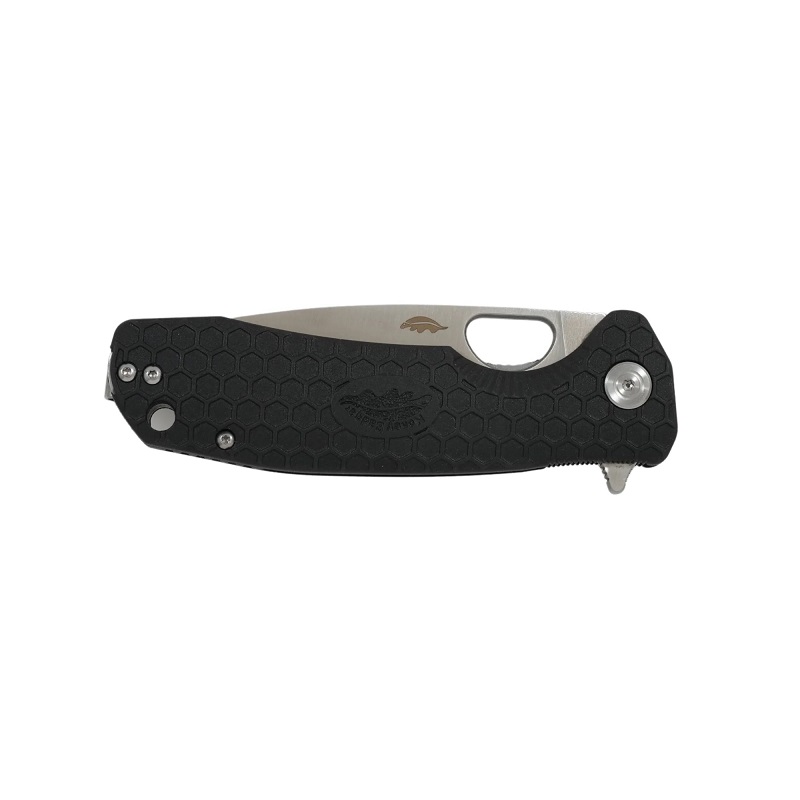 Honey Badger Small Folding Knife - 2.81" 8Cr13MoV Stainless Steel Drop Point Blade Black FRN Handle Liner Lock