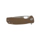 Honey Badger Small Folding Knife - 2.81" 8Cr13MoV Stainless Steel Drop Point Blade Tan FRN Handle Liner Lock