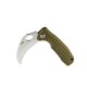 Honey Badger Large Claw Folding Knife - 3.38" 8Cr13MoV Stainless Steel Claw Blade Green FRN Handle