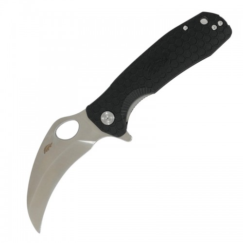 Honey Badger Small Claw Folding Knife - 2.75" 8Cr13MoV Stainless Steel Claw Blade Black FRN Handle