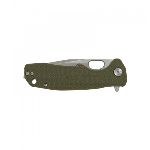 Honey Badger Large Folding Knife - 3.63" 8Cr13MoV Tanto Blade Green FRN Handle Liner Lock