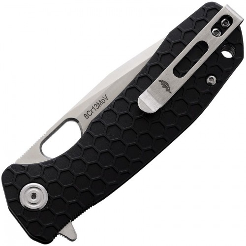 Honey Badger Medium Folding Knife - 3.19" 8Cr13MoV Tanto Blade Black FRN Handle Liner Lock
