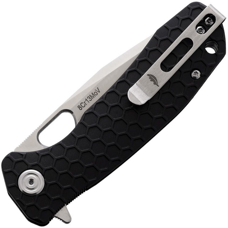 Honey Badger Medium Folding Knife - 3.19" 8Cr13MoV Tanto Blade Black FRN Handle Liner Lock