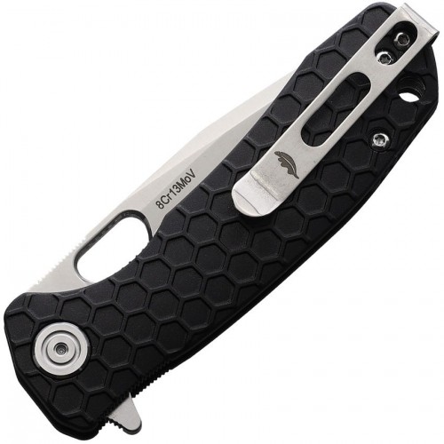 Honey Badger Small Folding Knife - 2.75" 8Cr13MoV Tanto Blade Black FRN Handle Liner Lock