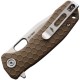Honey Badger Small Folding Knife - 2.75" 8Cr13MoV Tanto Blade Tan FRN Handle Liner Lock