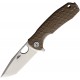Honey Badger Small Folding Knife - 2.75" 8Cr13MoV Tanto Blade Tan FRN Handle Liner Lock