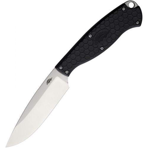 Honey Badger Outfitter Camp Knife - 3.75" 8Cr13MoV Blade Black FRN Handle Nylon Belt Sheath