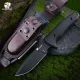 HX Outdoors Pathfinder Fixed Blade Bushcraft Knife - 3.7" DC53 Blade Black G10 Handle Cyclaire Knives and Tools