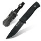 HX Outdoors Gorge Walker Fixed Blade Knife - 3.8" 7Cr17 Blade Black TPR Handle