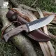 HX Outdoors Junglord Fixed Blade Bushcraft Knife - 5.59" 90Cr18 Blade Walnut Handle